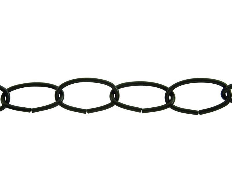 KingChain 536521 1/8-inch x 50 ft. Lightweight Decorative Oval Chain with 45 lb. Safe Working Load, Black Finish, for Hanging Baskets, Planters, Light Fixtures, Chandeliers - Image 2